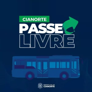 imagem do programa passe livre, escrito passe livre com um ônibus na cor azul embaixo