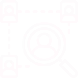 desenho de perfil de pessoas, conectados por linhas pontilhadas